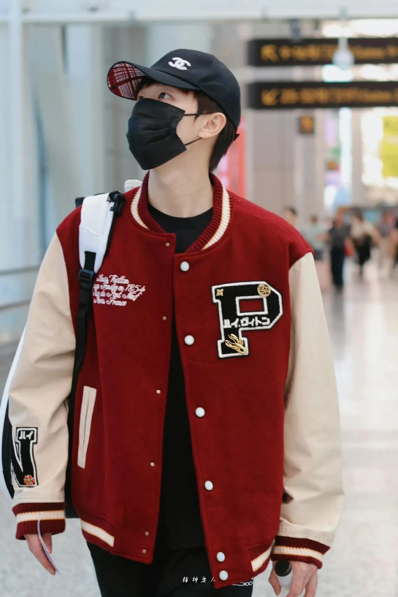Louis Vuitton/Louis Vuitton embroidered letter logo baseball jacket